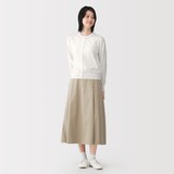 婦人　ＵＶカット強撚コットンクルーネックカーディガン