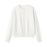 婦人　ＵＶカット強撚コットンクルーネックカーディガン