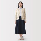 婦人　ＵＶカット強撚コットンクルーネックカーディガン