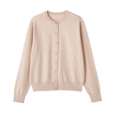 婦人　ＵＶカット強撚コットンクルーネックカーディガン