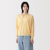 婦人　ＵＶカット強撚コットンクルーネックカーディガン