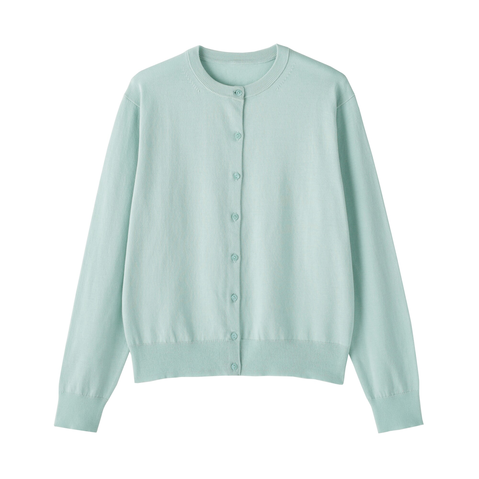 婦人　ＵＶカット強撚コットンクルーネックカーディガン