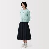 婦人　ＵＶカット強撚コットンクルーネックカーディガン