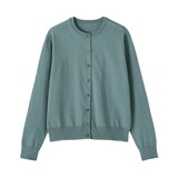 婦人　ＵＶカット強撚コットンクルーネックカーディガン