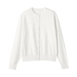 婦人　ＵＶカット強撚コットンクルーネックカーディガン