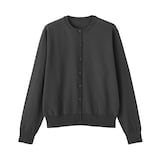 婦人　ＵＶカット強撚コットンクルーネックカーディガン