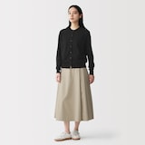 婦人　ＵＶカット強撚コットンクルーネックカーディガン