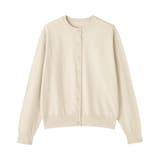 婦人　ＵＶカット強撚コットンクルーネックカーディガン