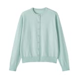 婦人　ＵＶカット強撚コットンクルーネックカーディガン