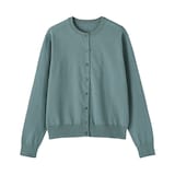 婦人　ＵＶカット強撚コットンクルーネックカーディガン