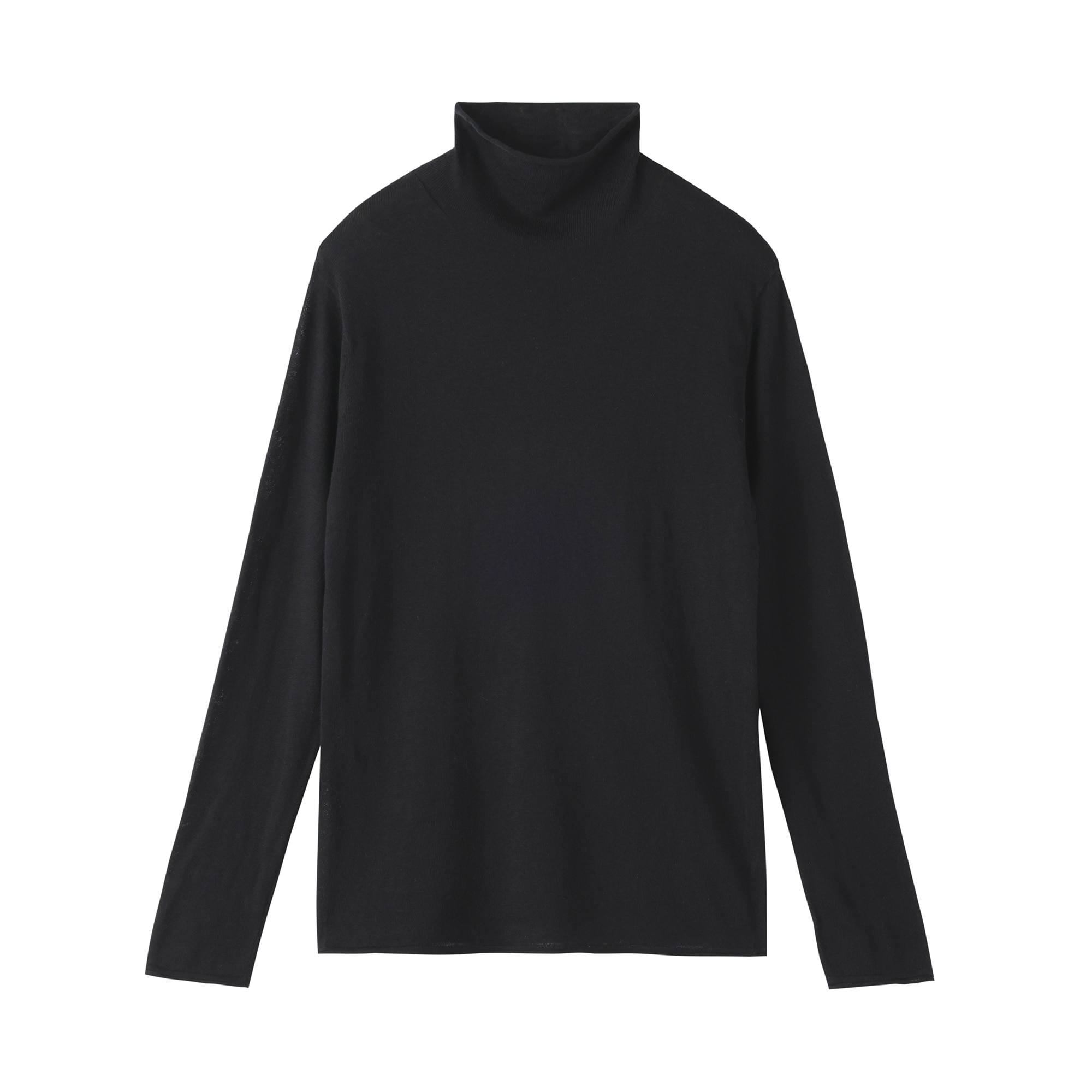 婦人　なめらか天竺編みシアーハイネックセーター