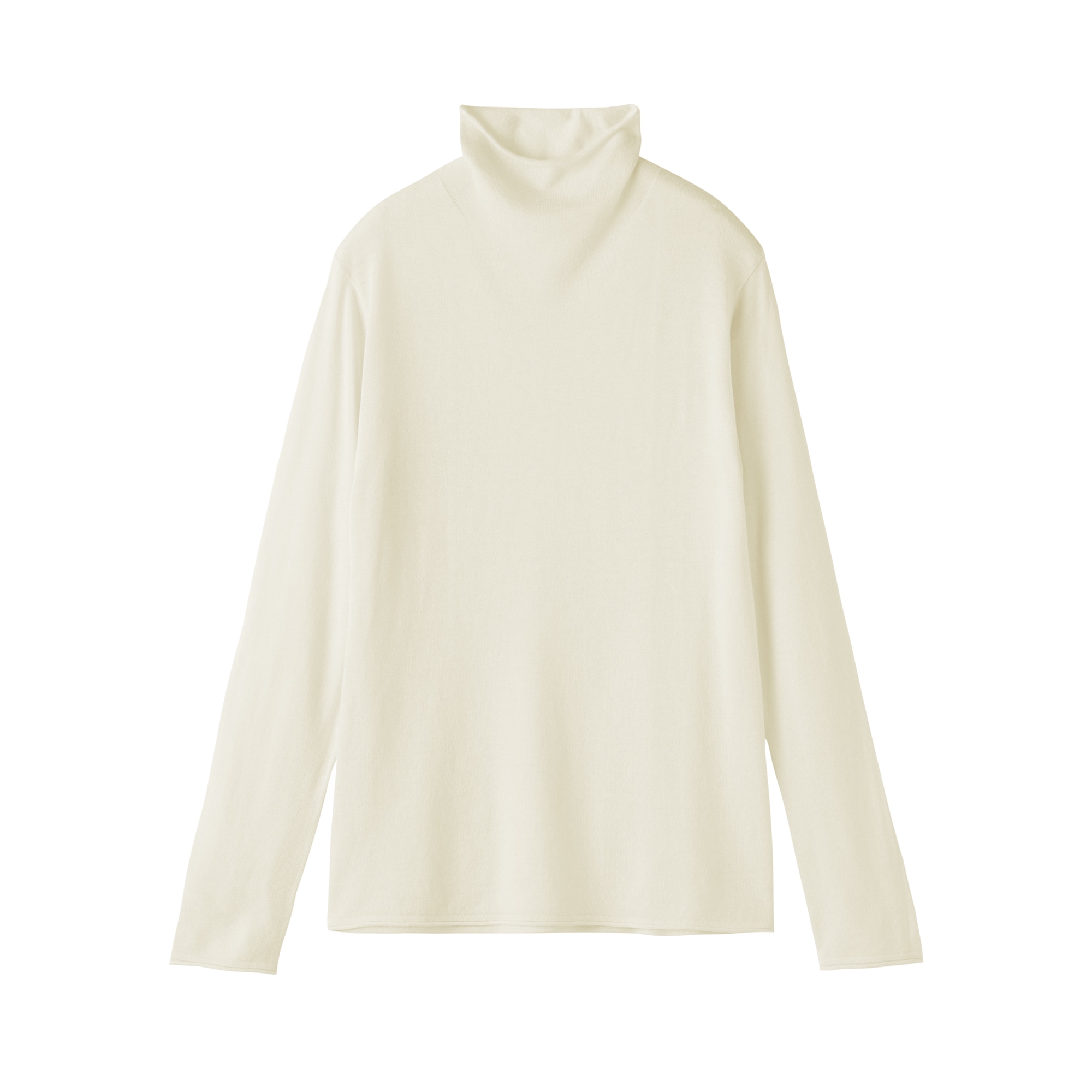 婦人　なめらか天竺編みシアーハイネックセーター