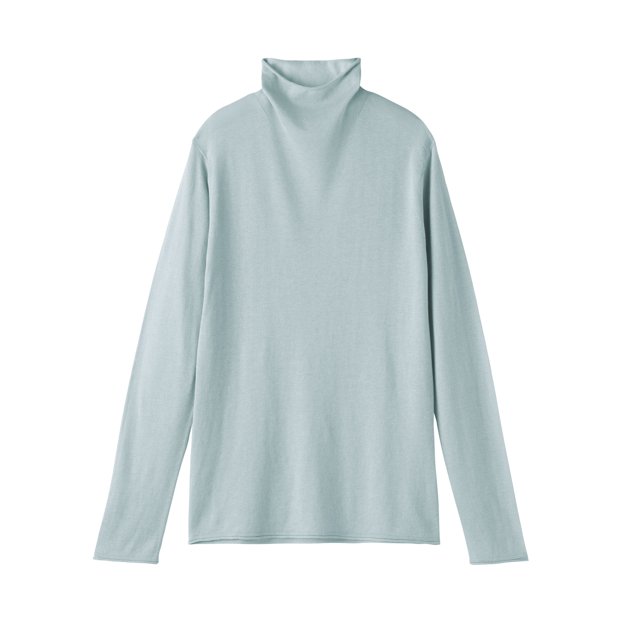 婦人　なめらか天竺編みシアーハイネックセーター