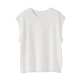 婦人　強撚透かし編みノースリーブセーター