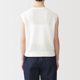 婦人　強撚透かし編みノースリーブセーター