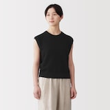 婦人　強撚透かし編みノースリーブセーター