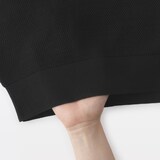 婦人　強撚透かし編みポロセーター