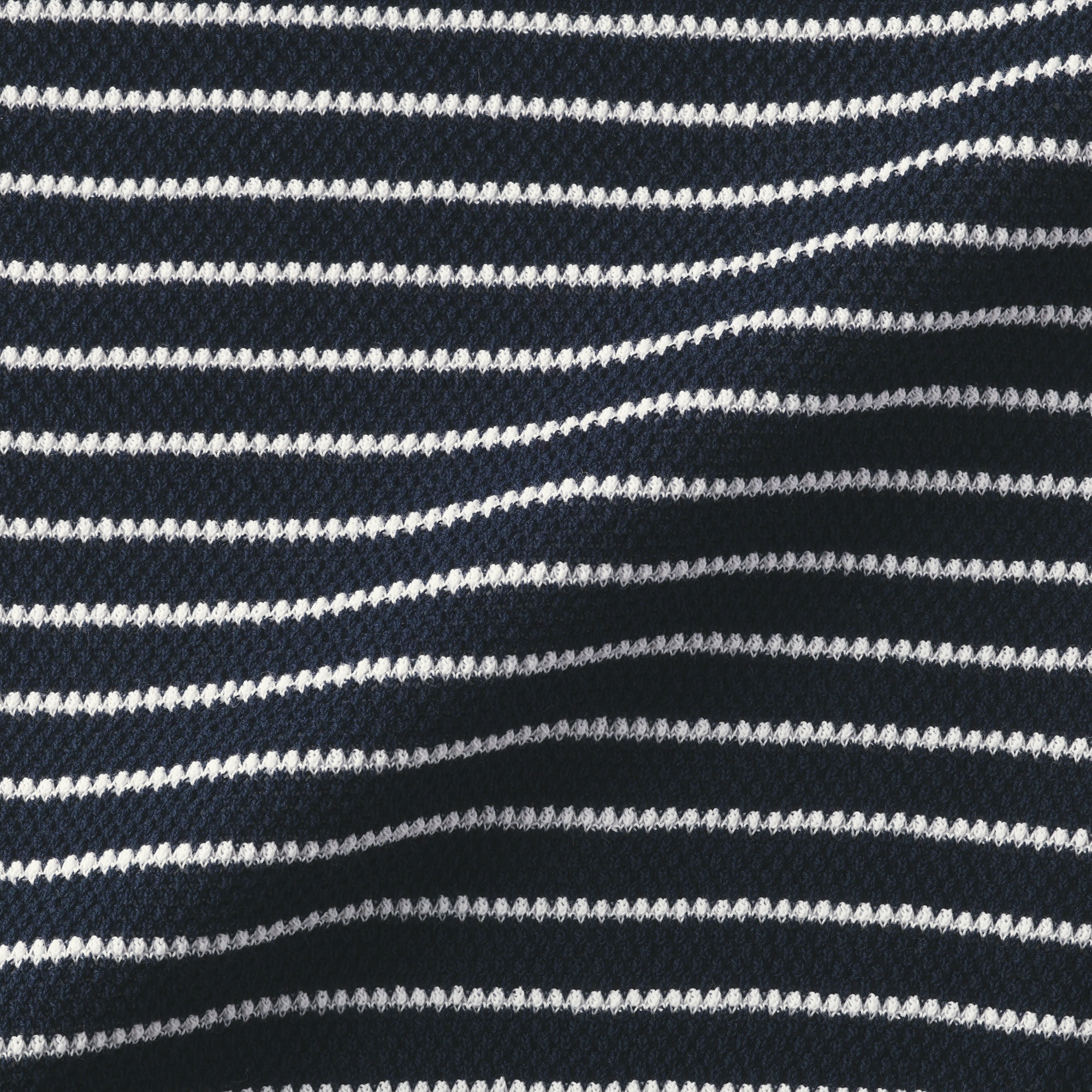 婦人　強撚透かし編みポロセーター