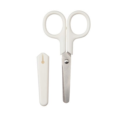 ステンレスはさみ　白・全長約１０．５ｃｍ