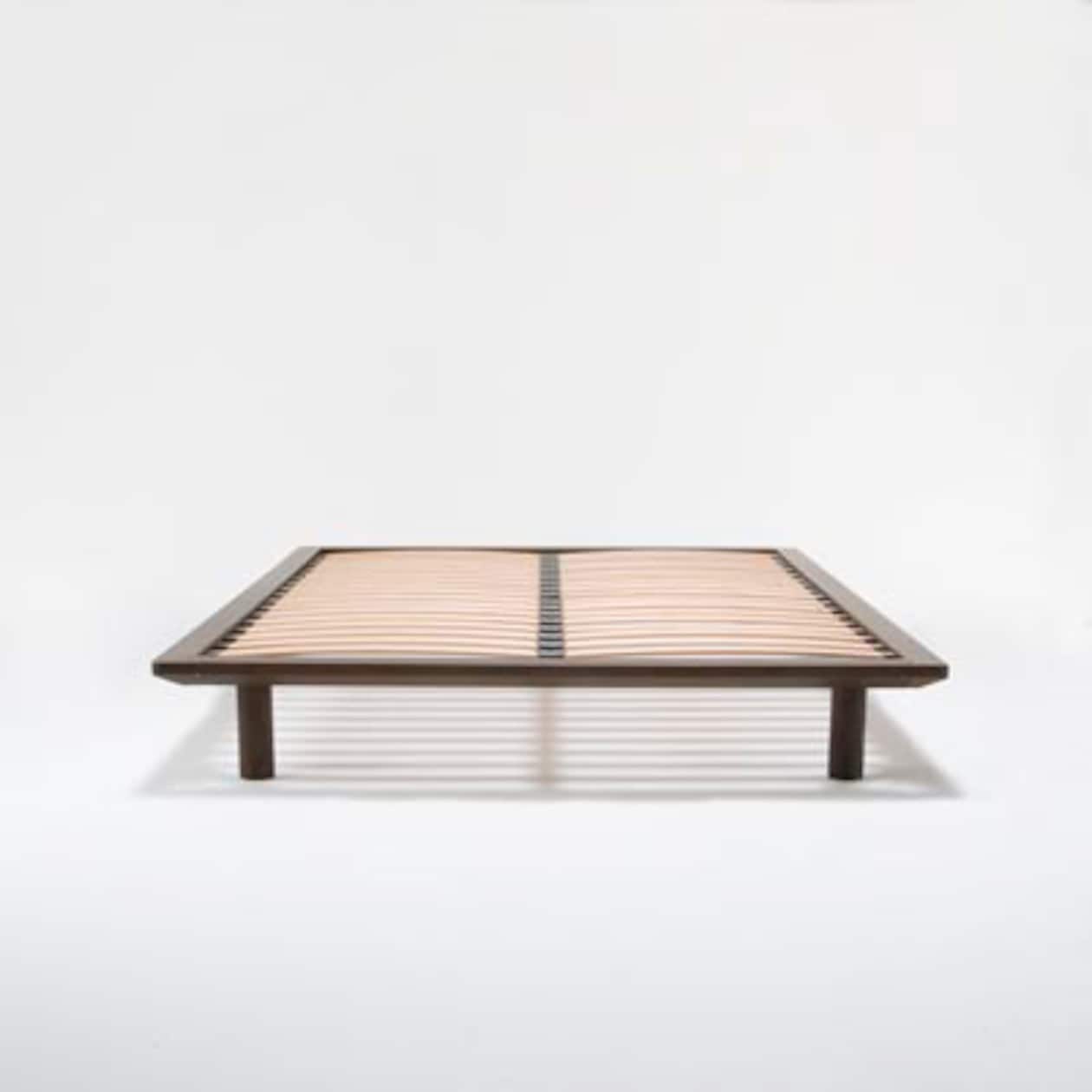 木製ベッドフレーム・セミダブル／タモ材・ブラウン