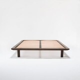 木製ベッドフレーム・セミダブル／タモ材・ブラウン