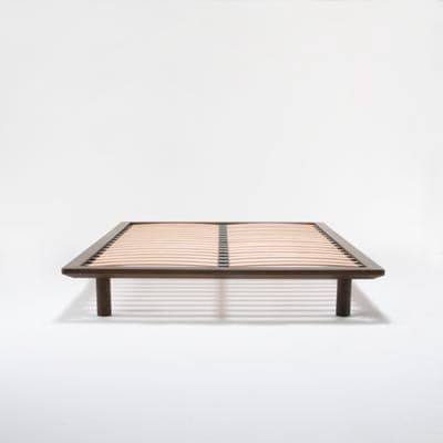 木製ベッドフレーム・セミダブル／タモ材・ブラウン