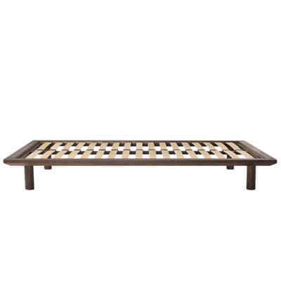 木製ベッドフレーム・セミダブル／タモ材・ブラウン