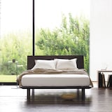 木製ベッドフレーム・ダブル／タモ材・ブラウン