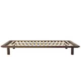 木製ベッドフレーム・ダブル／タモ材・ブラウン