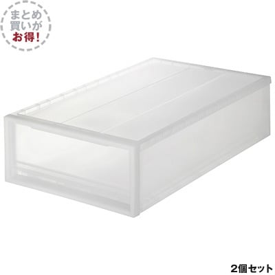 【まとめ買い】ＰＰ衣装ケース・引出式・小/約幅40×奥行65×高さ18cm 2個セット