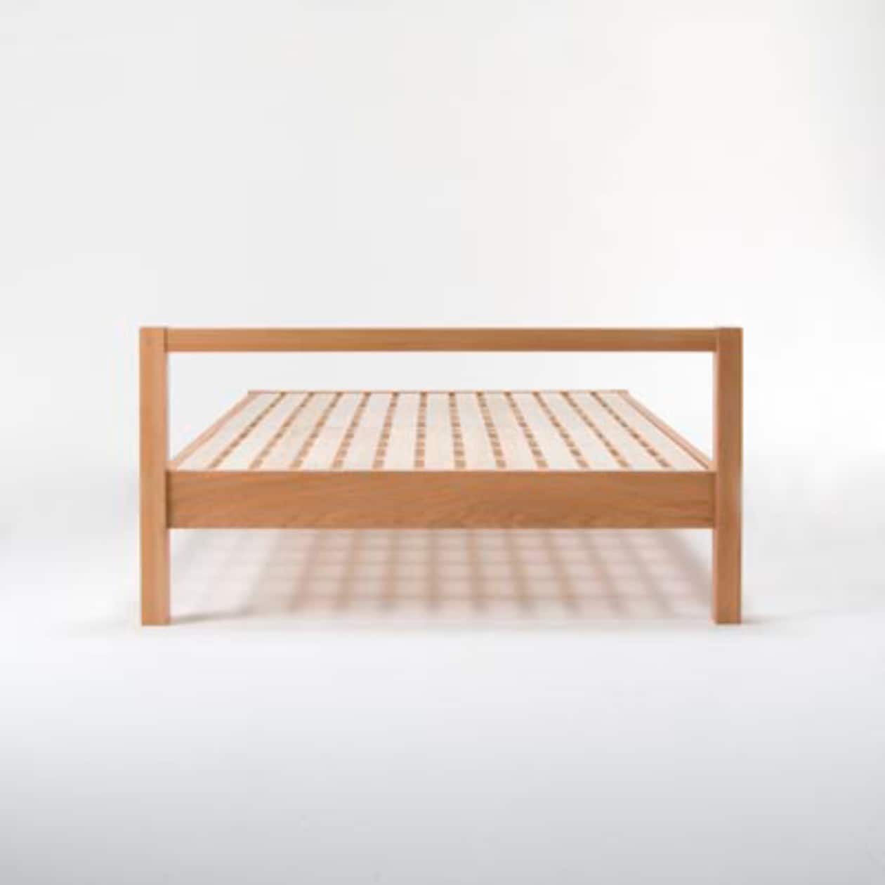 木製ベッド・セミダブル・タモ材／ナチュラル・無垢脚
