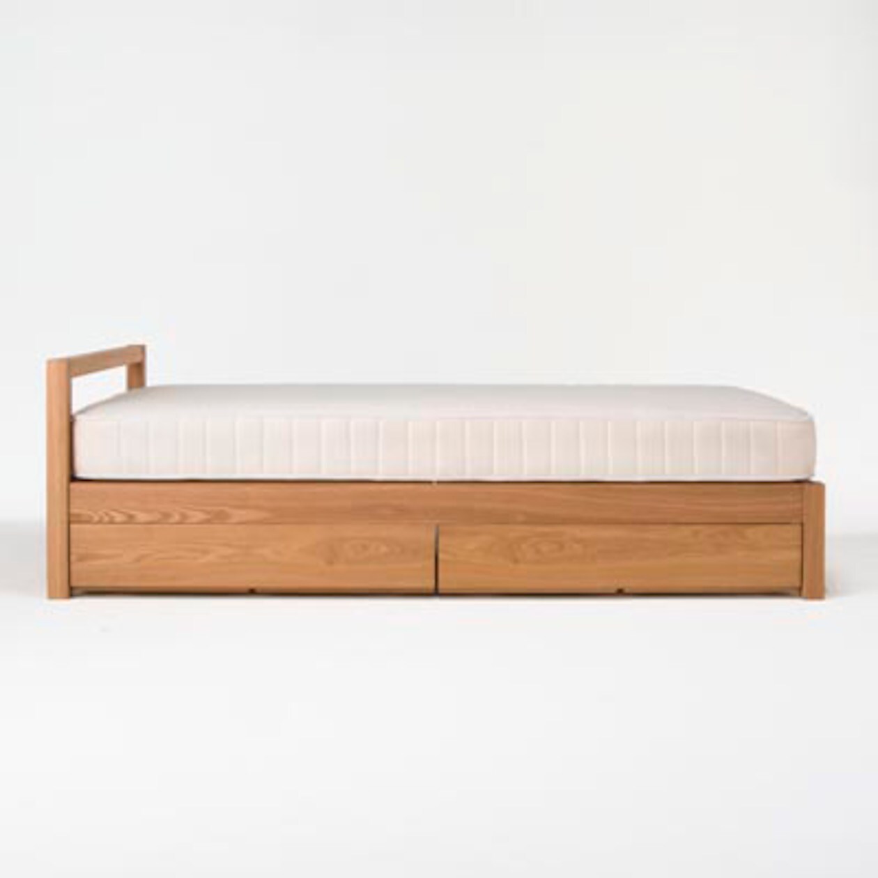 木製ベッド・セミダブル・タモ材／ナチュラル・無垢脚