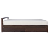 木製ベッド・ダブル・タモ材／ブラウン・無垢脚