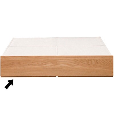 木製ベッド下収納・大タモ材／ナチュラル