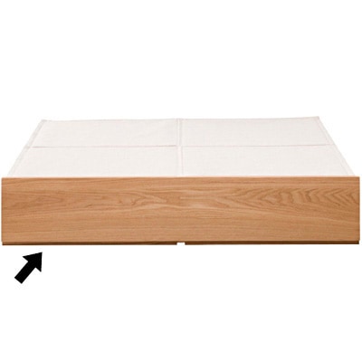 木製ベッド下収納・大タモ材／ナチュラル