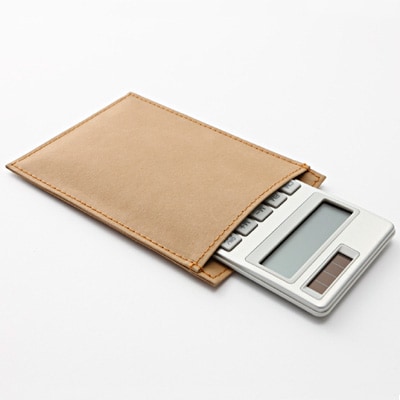 ジーンズのラベル素材で作った　電卓ケース