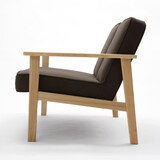 タモ材ソファ・２シーター・綿平織／ベージュ