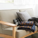 タモ材ソファ・２シーター・綿平織／ベージュ