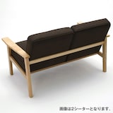 タモ材ソファ・３シーター・綿平織／ベージュ