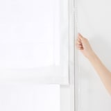 ポリエステル分繊糸ボイルプレーンシェード用生地／オフ白