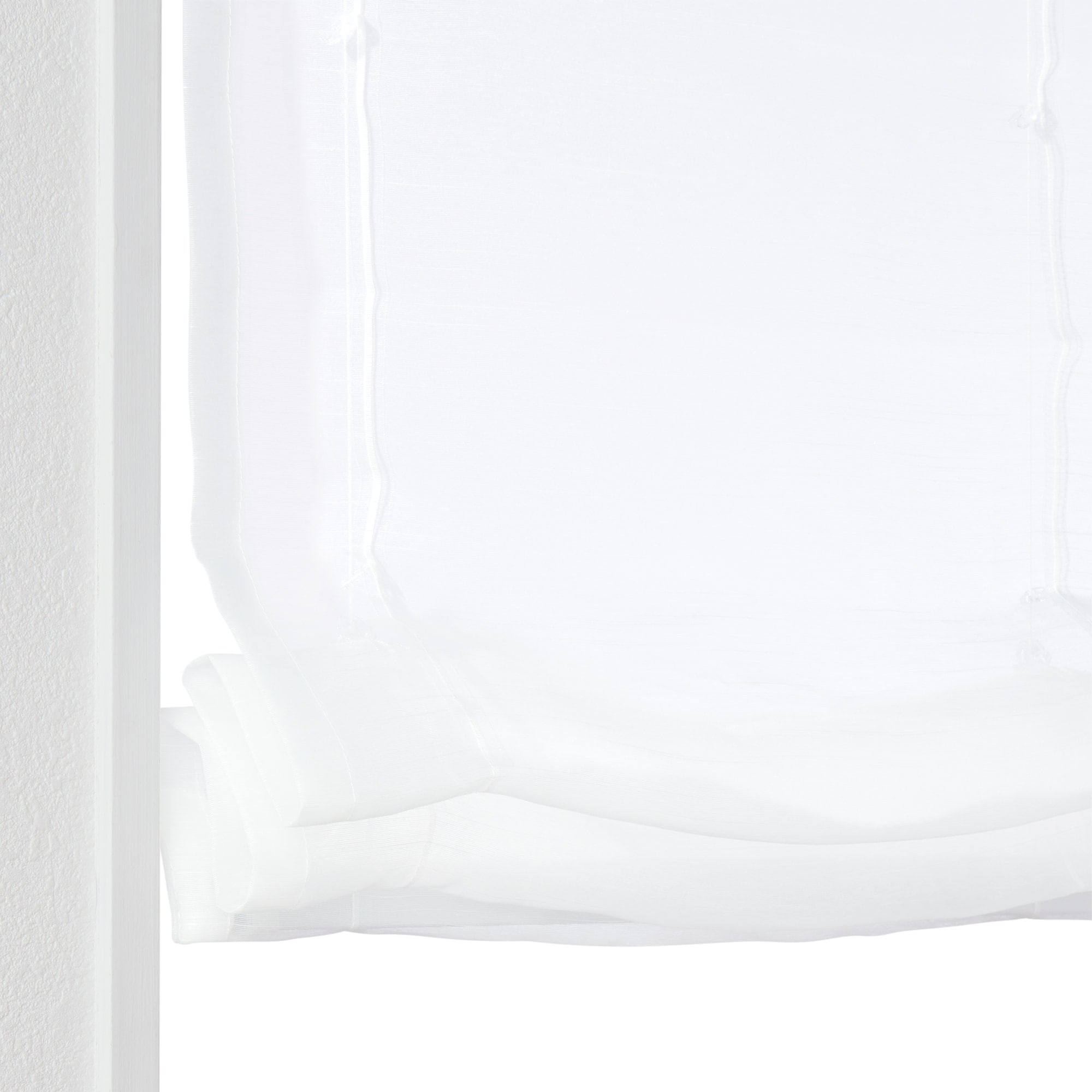 ポリエステル分繊糸ボイルプレーンシェード用生地／オフ白