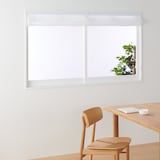 ポリエステル分繊糸ボイルプレーンシェード用生地／オフ白