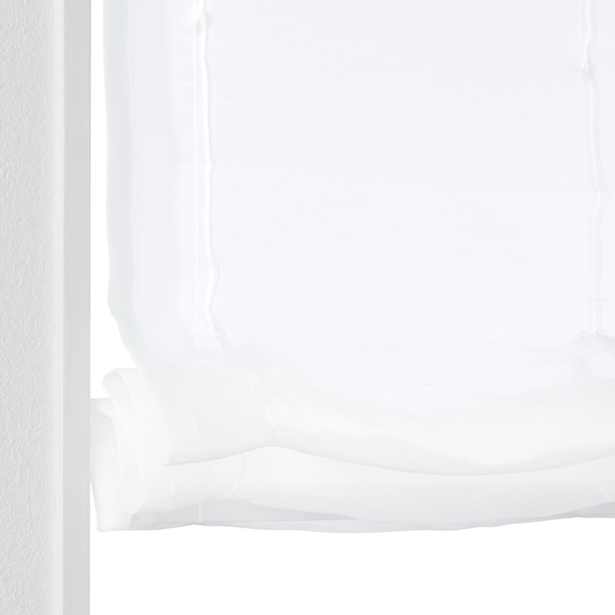 ポリエステル分繊糸ボイルプレーンシェード用生地／オフ白