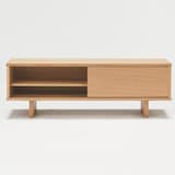 オーク材ＡＶラック薄型（引戸）・幅１１０ｃｍ