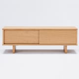 オーク材ＡＶラック薄型（引戸）・幅１１０ｃｍ