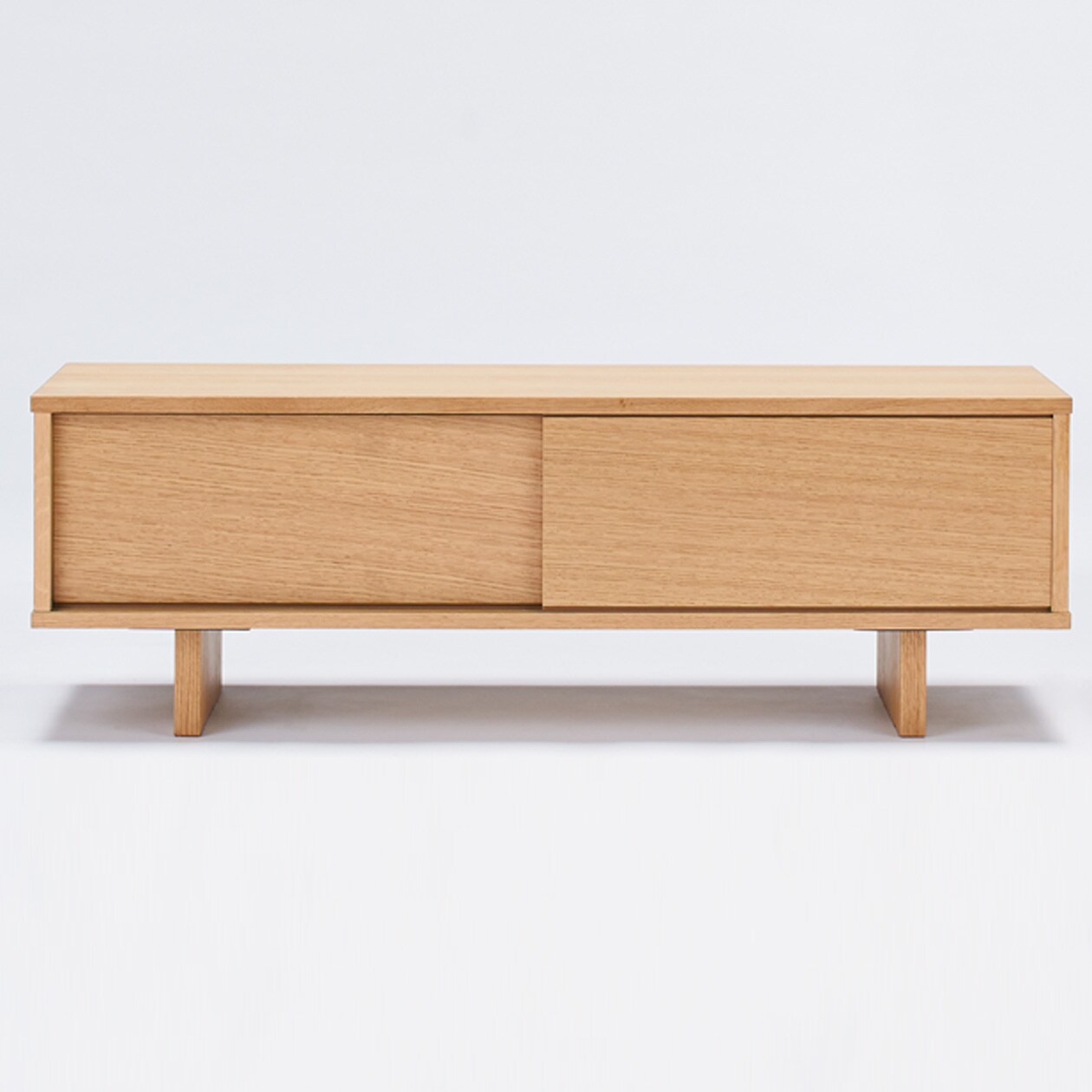 オーク材ＡＶラック薄型（引戸）・幅１１０ｃｍ