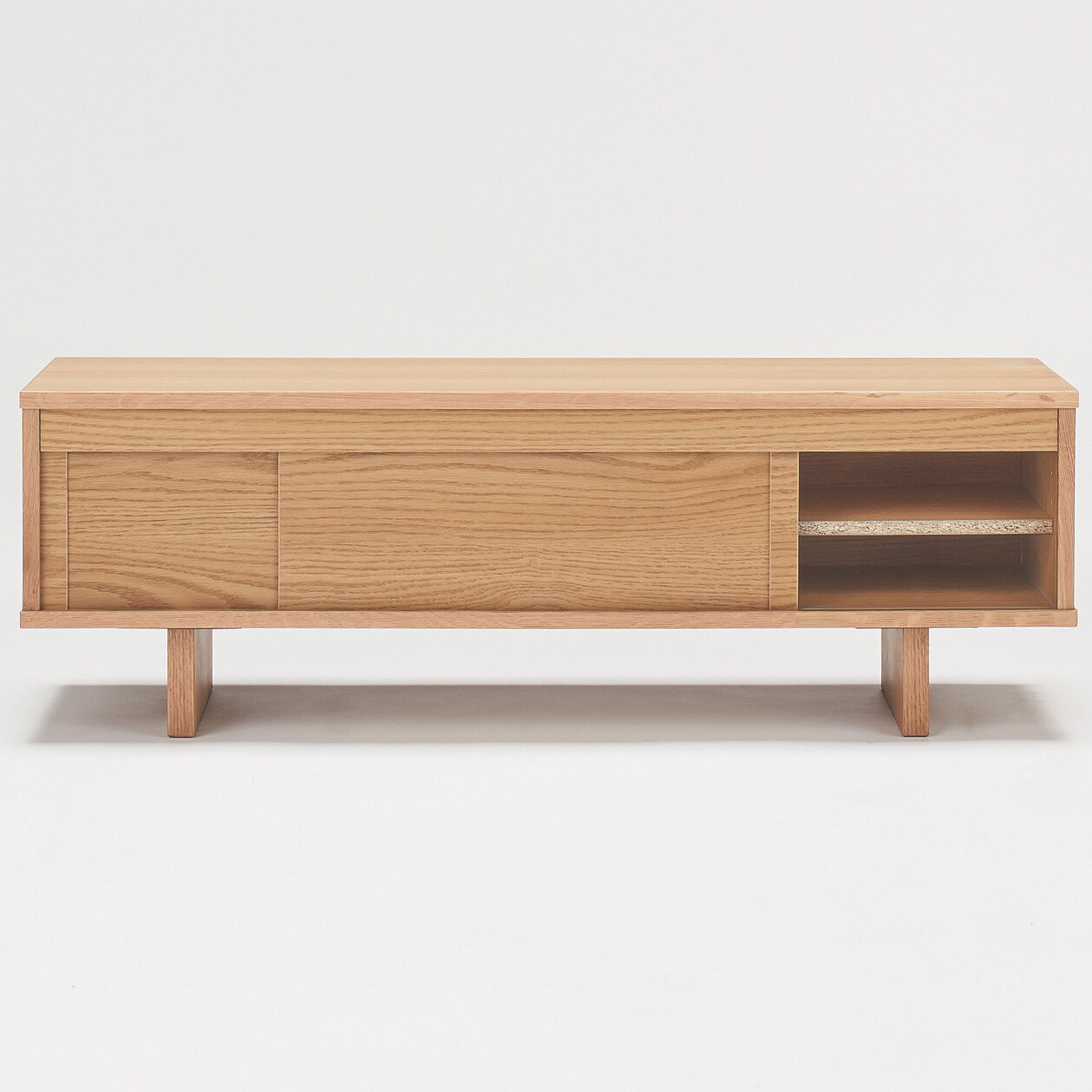 オーク材ＡＶラック薄型（引戸）・幅１１０ｃｍ