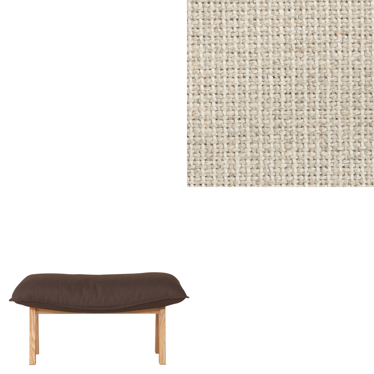 麻綿平織ハイバックリクライニングソファ・オットマン用カバー／生成