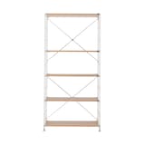 ステンレスユニットシェルフ・オーク材棚セット・ワイド・大