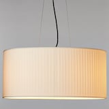 ペンダントライト楕円・Ｌ／シェード：プリーツ／コード・フランジ：ブラック